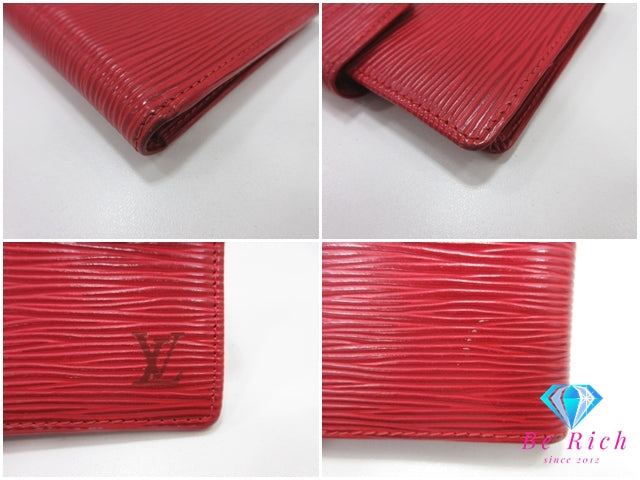 ルイ ヴィトン LOUIS VUITTON 二つ折り財布 エピ ポルト ビエ コンパクト M6355E カスティリアン レッド 赤 レザー LV ロゴ ウォレット 【中古】【送料無料】bs4064