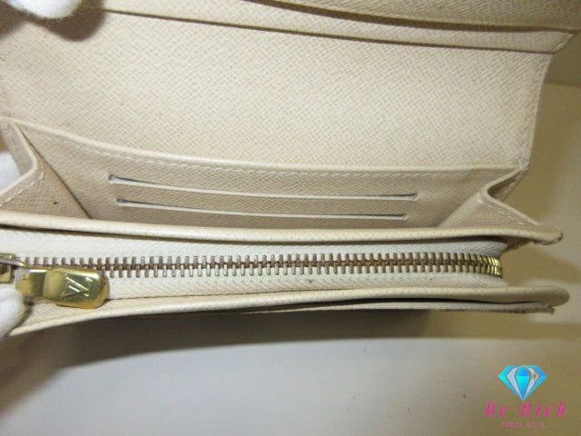 ルイ ヴィトン LOUIS VUITTON 二つ折り財布 ダミエ アズール ポルト モネ ビエ トレゾール N61744 L字ファスナー 小銭入れ ロゴ 中財布 ミディアム ウォレット 【中古】【送料無料】 bs4068