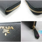 プラダ PRADA ラウンド ファスナー 長財布 1ML506 サフィアーノ レザー 黒 ブラック ロゴ 二つ折り財布 ロング ウォレット 【中古】【送料無料】bs4069