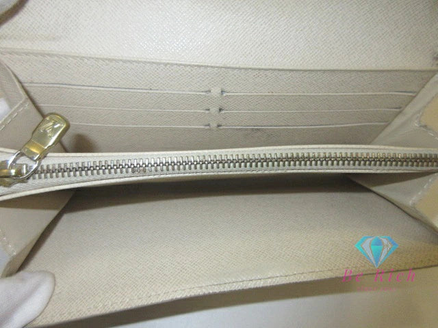 ルイ ヴィトン LOUIS VUITTON N61735 ダミエ アズール ポルト フォイユ サラ 白 LV ロゴ 二つ折り財布 長財布 ロング ウォレット 【中古】【送料無料】bs4070