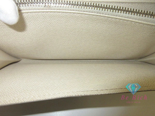 ルイ ヴィトン LOUIS VUITTON N61735 ダミエ アズール ポルト フォイユ サラ 白 LV ロゴ 二つ折り財布 長財布 ロング ウォレット 【中古】【送料無料】bs4070