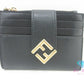 美品 フェンディ FENDI FF ダイヤモンド ジップ カードケース コインケース 8M0570 エフ 黒 ブラック ロゴ ロング ウォレット  【中古】【送料無料】 bs4078