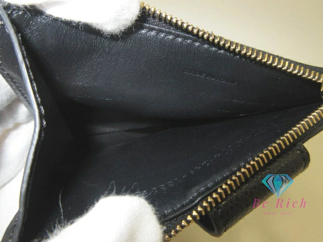 美品 フェンディ FENDI FF ダイヤモンド ジップ カードケース コインケース 8M0570 エフ 黒 ブラック ロゴ ロング ウォレット  【中古】【送料無料】 bs4078