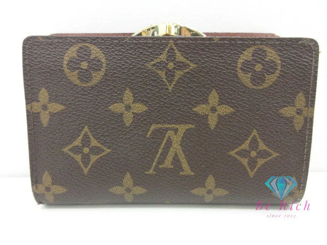ルイ ヴィトン LOUIS VUITTON がま口 二つ折り財布 モノグラム ポルト フォイユ ヴィエノワ M61674 ロゴ 中財布 ミディアム コンパクト ウォレット 【中古】【送料無料】 bs4080