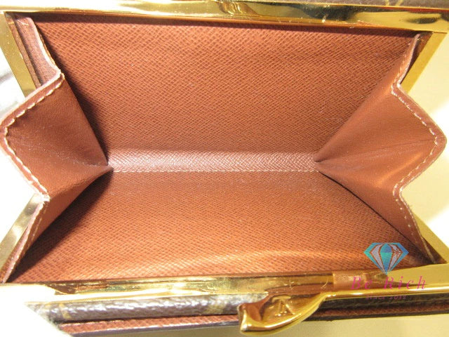 ルイ ヴィトン LOUIS VUITTON がま口 二つ折り財布 モノグラム ポルト フォイユ ヴィエノワ M61674 ロゴ 中財布 ミディアム コンパクト ウォレット 【中古】【送料無料】 bs4080