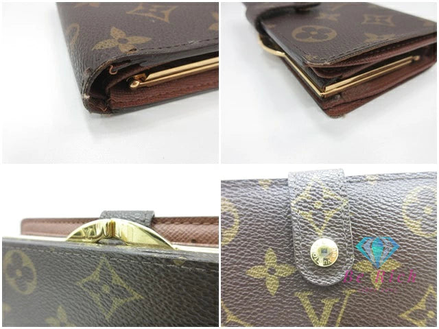 ルイ ヴィトン LOUIS VUITTON がま口 二つ折り財布 モノグラム ポルト フォイユ ヴィエノワ M61674 ロゴ 中財布 ミディアム コンパクト ウォレット 【中古】【送料無料】 bs4080