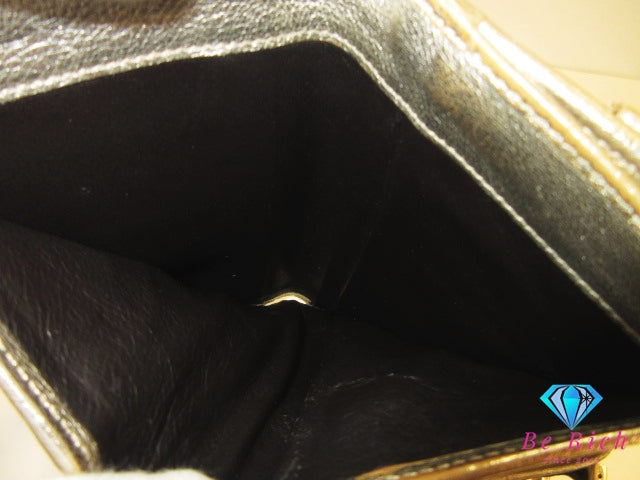 グッチ GUCCI Wホック 二つ折り 長財布 アビー ベージュ ゴールド GG 141410 キャンバス レザー ロング ウォレット 【中古】【送料無料】bs4083