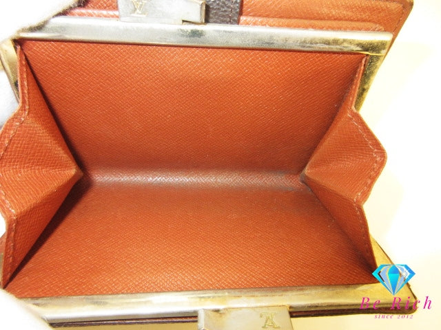 ルイ ヴィトン LOUIS VUITTON がま口 二つ折り財布 モノグラム ポルト フォイユ ヴィエノワ M61674 ロゴ 中財布 ミディアム コンパクト ウォレット 【中古】【送料無料】 bs4086