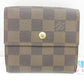 ルイ ヴィトン LOUIS VUITTON Wホック 二つ折り財布 N61652 ダミエ ポルト モネ ビエ カルト クレディ エベヌ 茶 PVC レザー LV ロゴ コンパクト ウォレット  【中古】【送料無料】 bs4090
