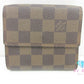 ルイ ヴィトン LOUIS VUITTON Wホック 二つ折り財布 N61652 ダミエ ポルト モネ ビエ カルト クレディ エベヌ 茶 PVC レザー LV ロゴ コンパクト ウォレット  【中古】【送料無料】 bs4090