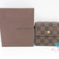 ルイ ヴィトン LOUIS VUITTON Wホック 二つ折り財布 N61652 ダミエ ポルト モネ ビエ カルト クレディ エベヌ 茶 PVC レザー LV ロゴ コンパクト ウォレット  【中古】【送料無料】 bs4090