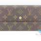 美品 ルイ ヴィトン LOUIS VUITTON 二つ折り財布 長財布 モノグラム ポシェット ポルト モネ クレディ M61725 LV ロゴ ロング ウォレット 【中古】【送料無料】bs4096