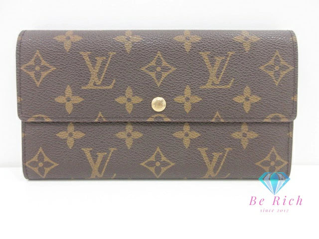 美品 ルイ ヴィトン LOUIS VUITTON 二つ折り財布 長財布 モノグラム ポシェット ポルト モネ クレディ M61725 LV ロゴ ロング ウォレット 【中古】【送料無料】bs4096
