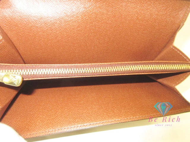 美品 ルイ ヴィトン LOUIS VUITTON 二つ折り財布 長財布 モノグラム ポシェット ポルト モネ クレディ M61725 LV ロゴ ロング ウォレット 【中古】【送料無料】bs4096