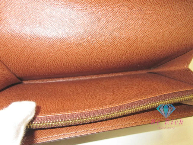 美品 ルイ ヴィトン LOUIS VUITTON 二つ折り財布 長財布 モノグラム ポシェット ポルト モネ クレディ M61725 LV ロゴ ロング ウォレット 【中古】【送料無料】bs4096