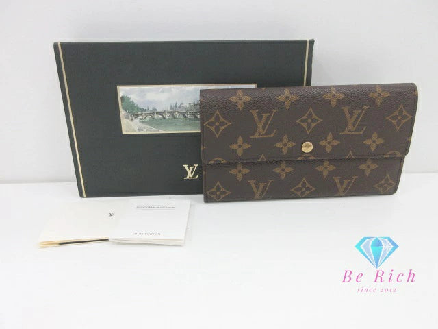 美品 ルイ ヴィトン LOUIS VUITTON 二つ折り財布 長財布 モノグラム ポシェット ポルト モネ クレディ M61725 LV ロゴ ロング ウォレット 【中古】【送料無料】bs4096