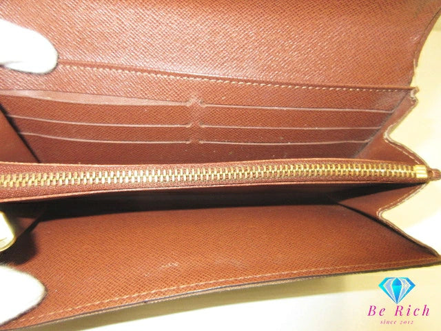 ルイ ヴィトン LOUIS VUITTON 二つ折り財布 長財布 M61734 モノグラム ポルトフォイユ サラ ブラウン 茶 LV ロゴ ロング ウォレット 【中古】【送料無料】 bs4100