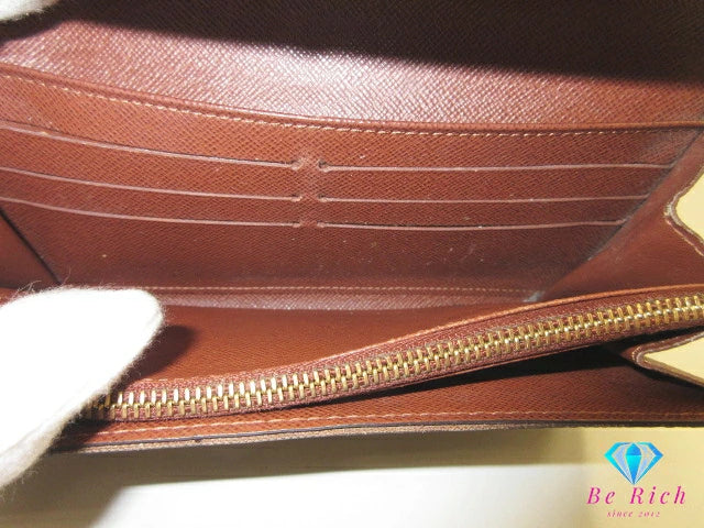 ルイ ヴィトン LOUIS VUITTON 二つ折り財布 長財布 M61734 モノグラム ポルトフォイユ サラ ブラウン 茶 LV ロゴ ロング ウォレット 【中古】【送料無料】 bs4100