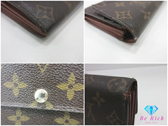 ルイ ヴィトン LOUIS VUITTON 二つ折り財布 長財布 M61734 モノグラム ポルトフォイユ サラ ブラウン 茶 LV ロゴ ロング ウォレット 【中古】【送料無料】 bs4100