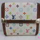 ルイ ヴィトン LOUIS VUITTON W ホック 二つ折り財布 モノグラム マルチ ポルトモネ ビエ カルトクレディ M92983 ブロン ホワイト 白 PVC レザー LV ロゴ コンパクト ウォレット 【中古】【送料無料】bs4101