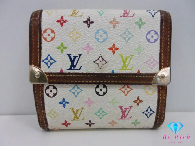 ルイ ヴィトン LOUIS VUITTON W ホック 二つ折り財布 モノグラム マルチ ポルトモネ ビエ カルトクレディ M92983 ブロン ホワイト 白 PVC レザー LV ロゴ コンパクト ウォレット 【中古】【送料無料】bs4101