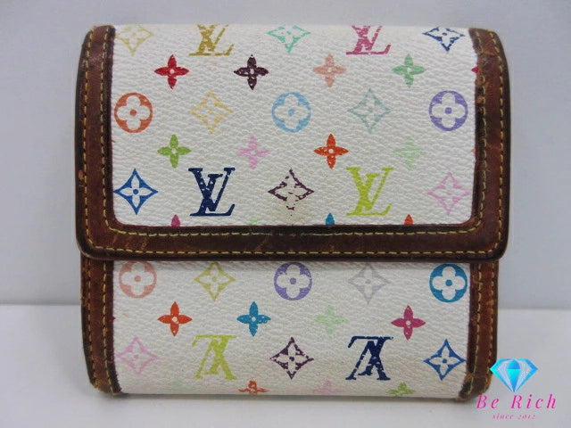 ルイ ヴィトン LOUIS VUITTON W ホック 二つ折り財布 モノグラム マルチ ポルトモネ ビエ カルトクレディ M92983 ブロン ホワイト 白 PVC レザー LV ロゴ コンパクト ウォレット 【中古】【送料無料】bs4101