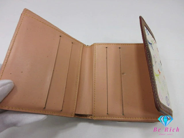 ルイ ヴィトン LOUIS VUITTON W ホック 二つ折り財布 モノグラム マルチ ポルトモネ ビエ カルトクレディ M92983 ブロン ホワイト 白 PVC レザー LV ロゴ コンパクト ウォレット 【中古】【送料無料】bs4101