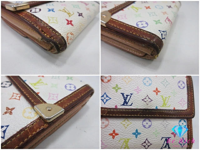 ルイ ヴィトン LOUIS VUITTON W ホック 二つ折り財布 モノグラム マルチ ポルトモネ ビエ カルトクレディ M92983 ブロン ホワイト 白 PVC レザー LV ロゴ コンパクト ウォレット 【中古】【送料無料】bs4101