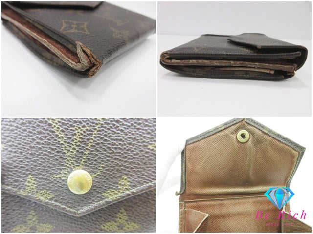 ルイ ヴィトン LOUIS VUITTON Wホック 二つ折り財布 モノグラム ポルト モネ ビエ カルトクレディ M61660 LV ロゴ コンパクト ウォレット 【中古】【送料無料】 bs4113
