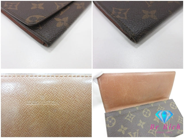 ルイ ヴィトン LOUIS VUITTON 長財布 札入れ モノグラム ポルト 円 M61820 LV ロゴ 小銭入れなし 二つ折り財布 ロング ウォレット 【中古】【送料無料】 bs4115