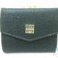 ジバンシィ GIVENCHY 二つ折り がま口 財布 緑 グリーン レザー G ロゴ コンパクト ウォレット  【中古】【送料無料】 bs4116