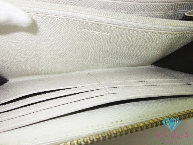 コーチ COACH ラウンド ファスナー 長財布 F54007 レザー 白 ホワイト ラウンドファスナー ロング ウォレット 【中古】【送料無料】bs4125