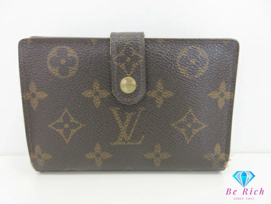 ルイ ヴィトン LOUIS VUITTON がま口 二つ折り財布 M61663 モノグラム ポルト モネ ビエ ヴィエノワ 茶 ブラウン LV ロゴ 中財布 ミディアム コンパクト ウォレット 【中古】【送料無料】 bs4127