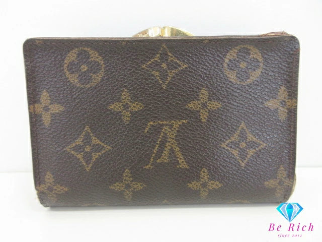 ルイ ヴィトン LOUIS VUITTON がま口 二つ折り財布 M61663 モノグラム ポルト モネ ビエ ヴィエノワ 茶 ブラウン LV ロゴ 中財布 ミディアム コンパクト ウォレット 【中古】【送料無料】 bs4127