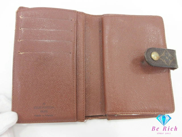 ルイ ヴィトン LOUIS VUITTON がま口 二つ折り財布 M61663 モノグラム ポルト モネ ビエ ヴィエノワ 茶 ブラウン LV ロゴ 中財布 ミディアム コンパクト ウォレット 【中古】【送料無料】 bs4127