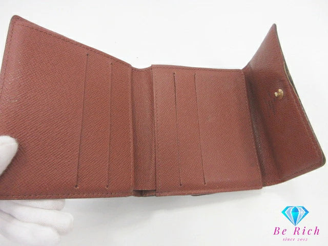 ルイ ヴィトン LOUIS VUITTON W ホック 二つ折り財布 モノグラム ポルト モネ ビエ カルト クレディ M61652 LV ロゴ コンパクト ウォレット 【中古】【送料無料】bs4131