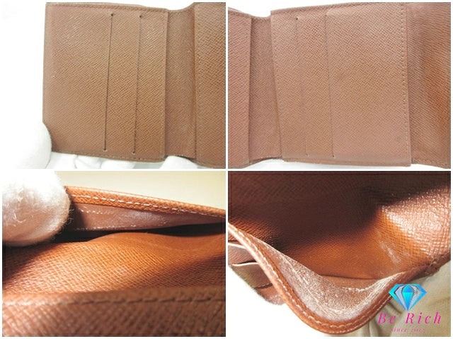 ルイ ヴィトン LOUIS VUITTON W ホック 二つ折り財布 モノグラム ポルト モネ ビエ カルト クレディ M61652 LV ロゴ コンパクト ウォレット 【中古】【送料無料】bs4131