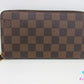 ルイ ヴィトン LOUIS VUITTON 二つ折り財布 ダミエ ジッピーウォレット N60015 エベヌ ラウンド ファスナー 長財布 ロング ウォレット 【中古】【送料無料】 bs4133
