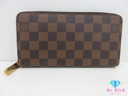 ルイ ヴィトン LOUIS VUITTON 二つ折り財布 ダミエ ジッピーウォレット N60015 エベヌ ラウンド ファスナー 長財布 ロング ウォレット 【中古】【送料無料】 bs4133