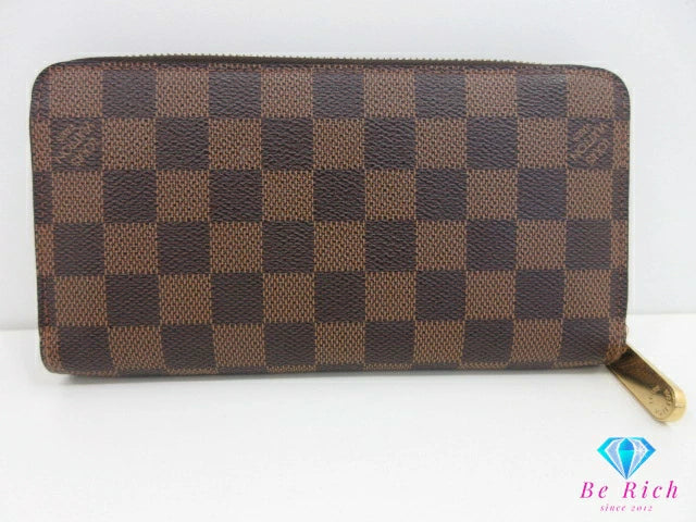 ルイ ヴィトン LOUIS VUITTON 二つ折り財布 ダミエ ジッピーウォレット N60015 エベヌ ラウンド ファスナー 長財布 ロング ウォレット 【中古】【送料無料】 bs4133