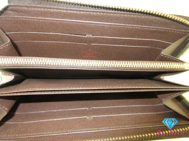 ルイ ヴィトン LOUIS VUITTON 二つ折り財布 ダミエ ジッピーウォレット N60015 エベヌ ラウンド ファスナー 長財布 ロング ウォレット 【中古】【送料無料】 bs4133