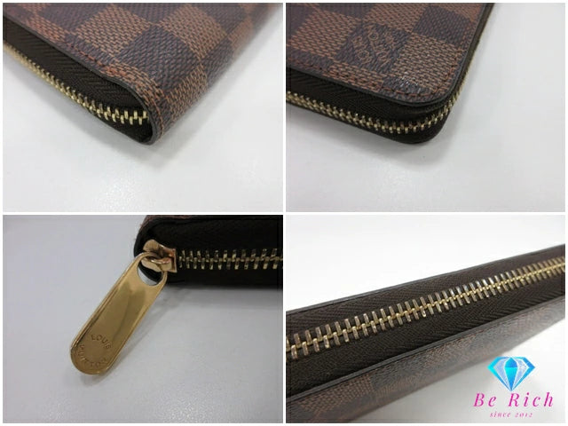 ルイ ヴィトン LOUIS VUITTON 二つ折り財布 ダミエ ジッピーウォレット N60015 エベヌ ラウンド ファスナー 長財布 ロング ウォレット 【中古】【送料無料】 bs4133