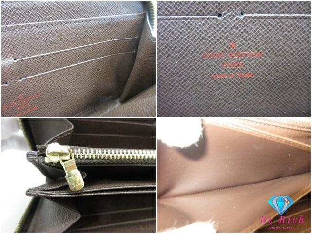 ルイ ヴィトン LOUIS VUITTON 二つ折り財布 ダミエ ジッピーウォレット N60015 エベヌ ラウンド ファスナー 長財布 ロング ウォレット 【中古】【送料無料】 bs4133