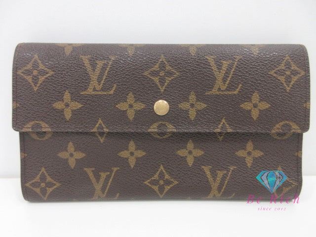 ルイ ヴィトン LOUIS VUITTON 三つ折り財布 長財布 モノグラム ポルト トレゾール インターナショナル M61215 ブラウン 茶 二つ折り財布 ロング ウォレット  【中古】【送料無料】 bs4138