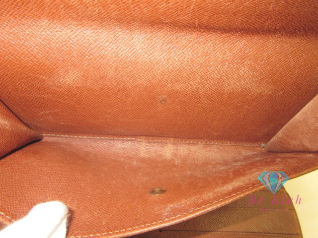 ルイ ヴィトン LOUIS VUITTON 三つ折り財布 長財布 モノグラム ポルト トレゾール インターナショナル M61215 ブラウン 茶 二つ折り財布 ロング ウォレット  【中古】【送料無料】 bs4138
