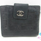シャネル CHANEL Wホック 二つ折り財布 アイコン 黒 ブラック レザー ココ マーク ロゴ コンパクト ウォレット 【中古】【送料無料】bs4139
