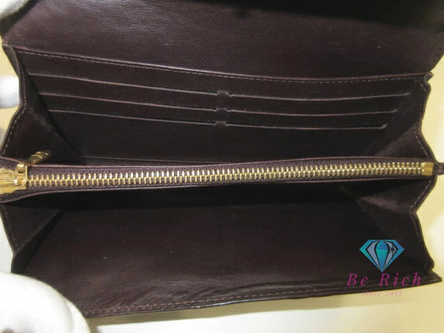 ルイ ヴィトン LOUIS VUITTON 二つ折り財布 長財布 モノグラム ヴェルニ ポルト フォイユ サラ M93524 アマラント パープル系 紫 パテント レザー LV ロゴ ロング ウォレット 【中古】【送料無料】 bs4140