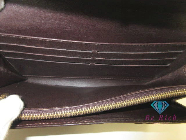 ルイ ヴィトン LOUIS VUITTON 二つ折り財布 長財布 モノグラム ヴェルニ ポルト フォイユ サラ M93524 アマラント パープル系 紫 パテント レザー LV ロゴ ロング ウォレット 【中古】【送料無料】 bs4140