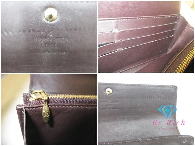 ルイ ヴィトン LOUIS VUITTON 二つ折り財布 長財布 モノグラム ヴェルニ ポルト フォイユ サラ M93524 アマラント パープル系 紫 パテント レザー LV ロゴ ロング ウォレット 【中古】【送料無料】 bs4140