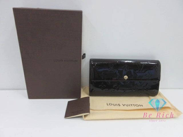 ルイ ヴィトン LOUIS VUITTON 二つ折り財布 長財布 モノグラム ヴェルニ ポルト フォイユ サラ M93524 アマラント パープル系 紫 パテント レザー LV ロゴ ロング ウォレット 【中古】【送料無料】 bs4140